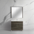 750mm Narrow Dark Grey MDF Bathroom Vanity Left Drawers Free Standing Cabinet Only