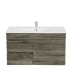 750mm Narrow Dark Grey MDF Bathroom Floating Vanity Left Drawers Wall Hung Cabinet Only