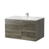750mm Narrow Dark Grey MDF Bathroom Vanity Right Drawers Wall Hung Cabinet Only