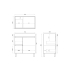 750mm Dark Oak MDF Bathroom Vanity Left Drawers Free Standing Cabinet Only