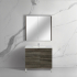 750mm Dark Grey MDF Bathroom Vanity Right Drawers Free Standing Cabinet Only