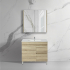 750mm White Oak MDF Bathroom Vanity Right Drawers Free Standing Cabinet Only