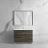 900mm Dark Grey MDF Bathroom Vanity Left Drawers Free Standing Cabinet Only