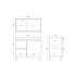 900mm Dark Oak MDF Bathroom Vanity Left Drawers Free Standing Cabinet Only