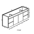1500*450*560mm Wall Hung Gloss White PVC Vanity With Ceramic Top Cabinet Only
