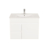 750*450*560mm Wall Hung Gloss White PVC Vanity Left Drawer With Ceramic Top Cabinet  Only