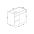 750*450*560mm Wall Hung Gloss White PVC Vanity Left Drawer With Ceramic Top Cabinet  Only