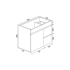 750*450*560mm Wall Hung Gloss White PVC Vanity Right Drawer With Ceramic Top Cabinet Only