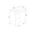 750*350*710mm Freestangding Gloss White Slim PVC Vanity Cabinet Only Left Drawer