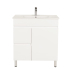 750*350*710mm Freestangding Gloss White Slim PVC Vanity Cabinet Only Left Drawer