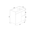 750*350*710mm Freestangding Gloss White Slim PVC Vanity Right Drawer Cabinet Only
