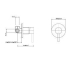Lucid Pin Series Round Brushed Gold Shower/Bath Wall Mixer(80mm Cover Plate)