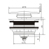 40mm Chrome Solid Brass Bathtub Mushroom Pop Up Waste Drain NO Overflow