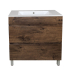 750mm Dark Oak MDF Bathroom Vanity 2 Drawers Free Standing Cabinet Only