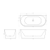 1700MM Back To Wall Bathtub Gloss White Acrylic Rounded Edge