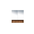 750*150*780mm Canyon Oak Wall Hung Woodgrain Mirror Cabinet Two Doors 