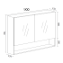 900*150*780mm Canyon Oak Wall Hung Woodgrain Mirror Cabinet Two Doors 