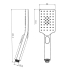 Square 3 Functions Gun Metal Grey Rainfall Handheld Shower Head