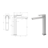 Flores High Rise Basin Mixer Brushed Nickel