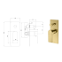 Flores Wall Mixer with Diverter Brushed Gold
