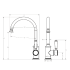 Clasico Gooseneck Sink Mixer Ceramic handle in Brushed Gold