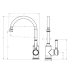 Clasico Gooseneck Sink Mixer Ceramic handle in Matt Black