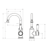 Clasico Gooseneck Basin Mixer Ceramic handle Chrome