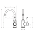 Clasico Gooseneck Basin Mixer in Matt Black