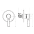 Clasico Wall Mixer Trim Kits Ceramic handle in Brushed Nickel