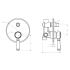 Clasico Wall Diverter Mixer Trim Kits Ceramic handle in Brushed Gold
