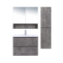 900*460*550mm Wall Hung Rock Cemento Woodgrain Vanity Two Drawer Cabinet Only