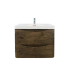 600mm Dark Oak MDF Bathroom Vanity 2 Doors ARC Wall Hung Cabinet Only