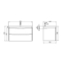 900mm Dark Oak MDF Bathroom Vanity 2 Doors ARC Wall Hung Cabinet Only