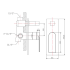 Ruki Wall Mixer with Diverter Brushed Gold