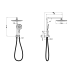 New Regal Round Mini Multi-function Shower Set Matt Black, 250mm Plastic Shower Head