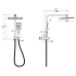 New Sando Square Mini Multi-function Shower Set Matt Black, 250mm Plastic Shower Head
