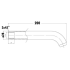 Yale L-Cylinda Bath Spout 200mm Matt Black