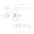 Otus Slimline SS Wall Basin Mixer Separate Back Plate Trim Kits in Gun Metal 