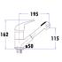 Ruby Slim Rectangle Handle Pull-Out Sink Mixer Chrome