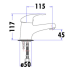 Ruby Slim Rectangle Handle Basin Mixer Chrome