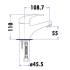 Ruby Slim Rectangle Handle Basin Mixer Chrome