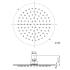 Cora Overhead Shower 200mm Brushed Stainless Steel