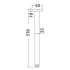 Square Vertical Shower Arm Matt Black