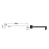Square Horizontal Shower Arm Matt Black