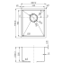Eden Single Bowl Above/Undermount Sink (R10 Corner),230mm Depth 304 Stainless Steel