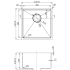 Eden Single Bowl Above/Undermount Sink (R10 Corner),230mm Depth 304 Stainless Steel