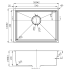 Eden Single Bowl Above/Undermount Sink 540mm (R10 Corner,93 degree) 304 Stainless Steel 
