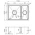 1& 1/2 Bowl Undermount Sink (R10 Corner) 590mm 304 Stainless Steel 