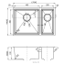New Cora 1.5 Bowl Undermout Sink 670mm 93 degree 304 Stainless Steel