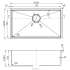 Eden Single Bowl Above/Undermount Sink (R10 Corner),230mm Depth Stainless Steel 